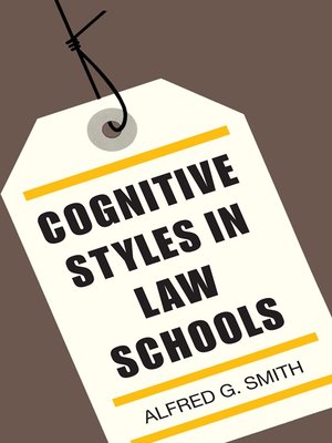 cover image of Cognitive Styles in Law Schools